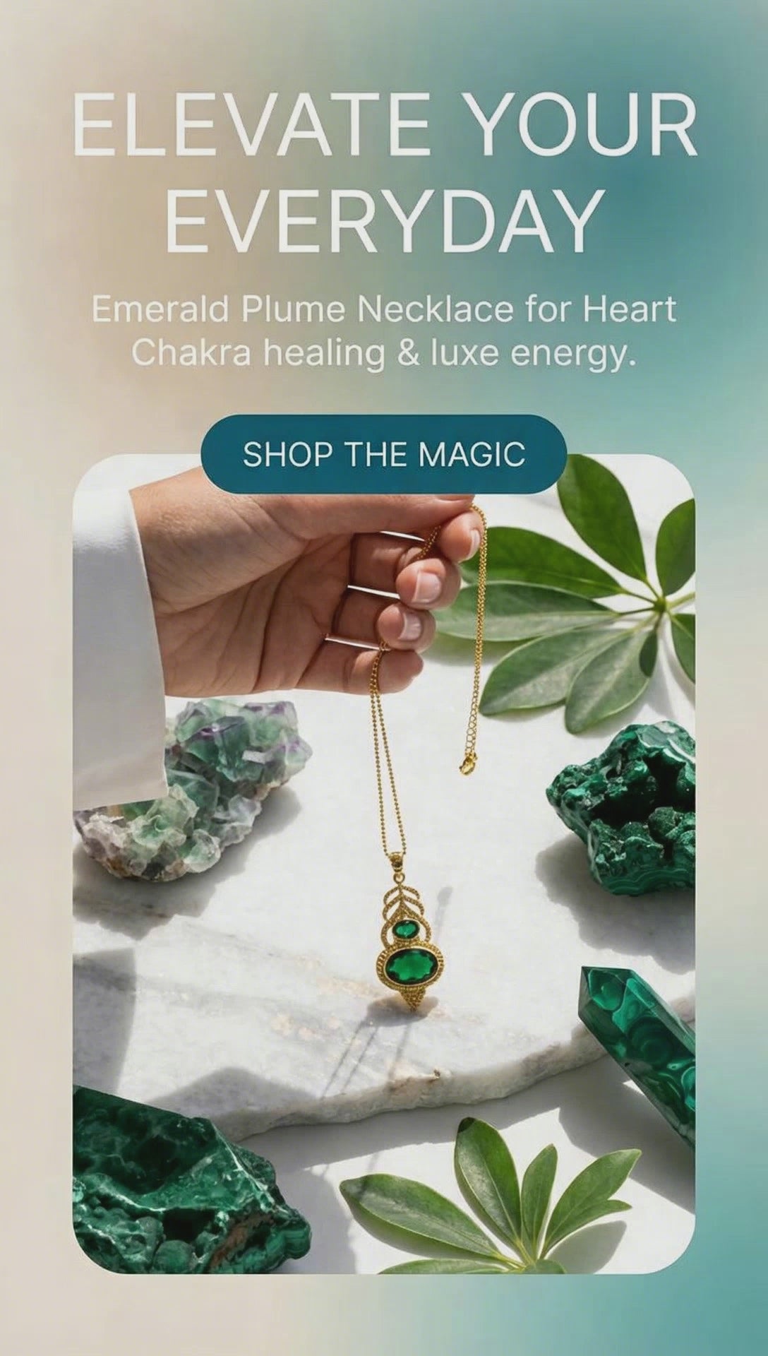 Load video: plume green necklace