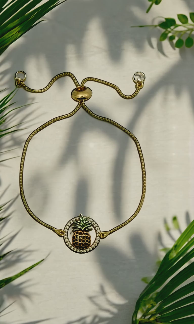 Pineapple Medallion Adjustable Bracelet bracelet