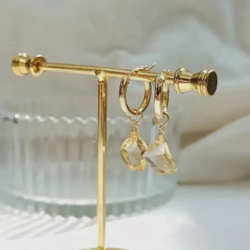 Load video: Citrine_Glow_Hoops_November_Birthstone