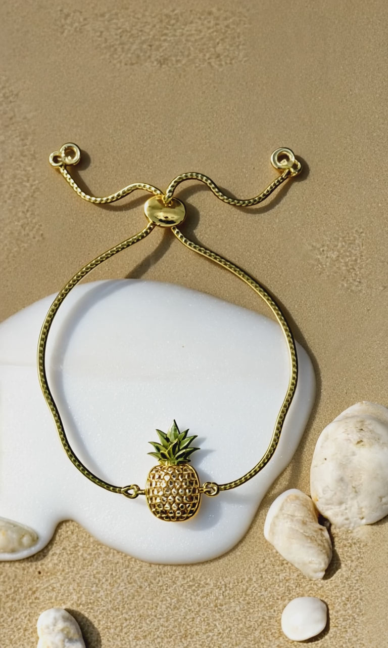 Pineapple Bracelet Adjustable Crystal Design