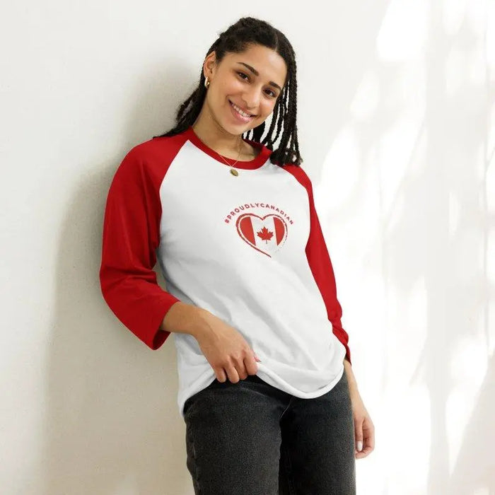 Proudly Canadian Maple Heart Raglan T-Shirt - Mystic Soul Jewelry