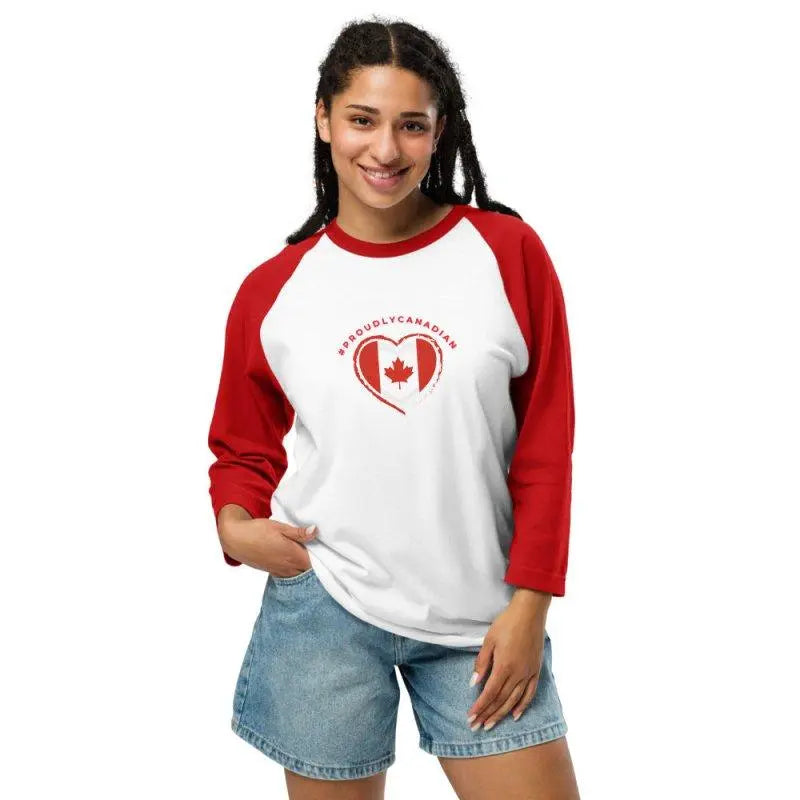 Proudly Canadian Maple Heart Raglan T-Shirt - Mystic Soul Jewelry