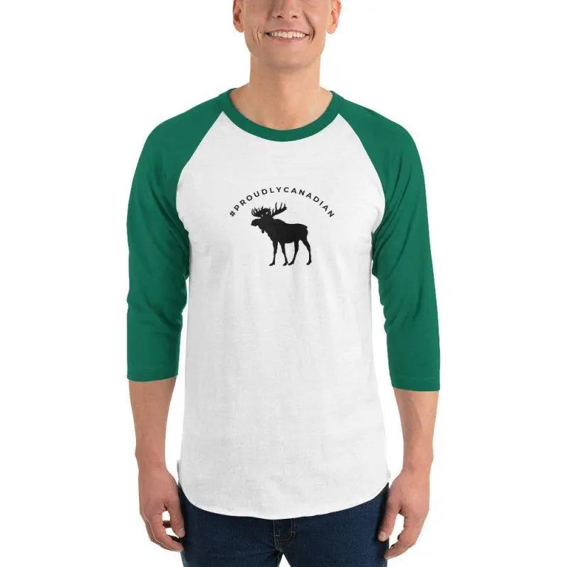 #ProudlyCanadian Moose Baseball Raglan T Shirt | Made in Canada - Mystic Soul Jewelry