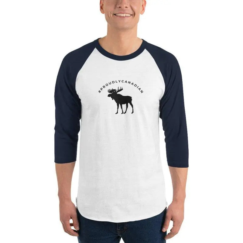 #ProudlyCanadian Moose Baseball Raglan T Shirt | Made in Canada - Mystic Soul Jewelry