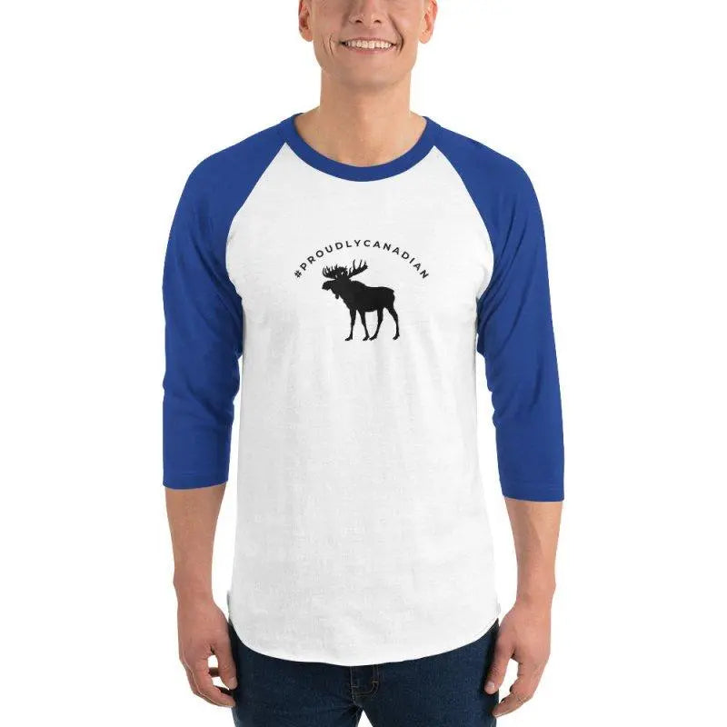 #ProudlyCanadian Moose Baseball Raglan T Shirt | Made in Canada - Mystic Soul Jewelry