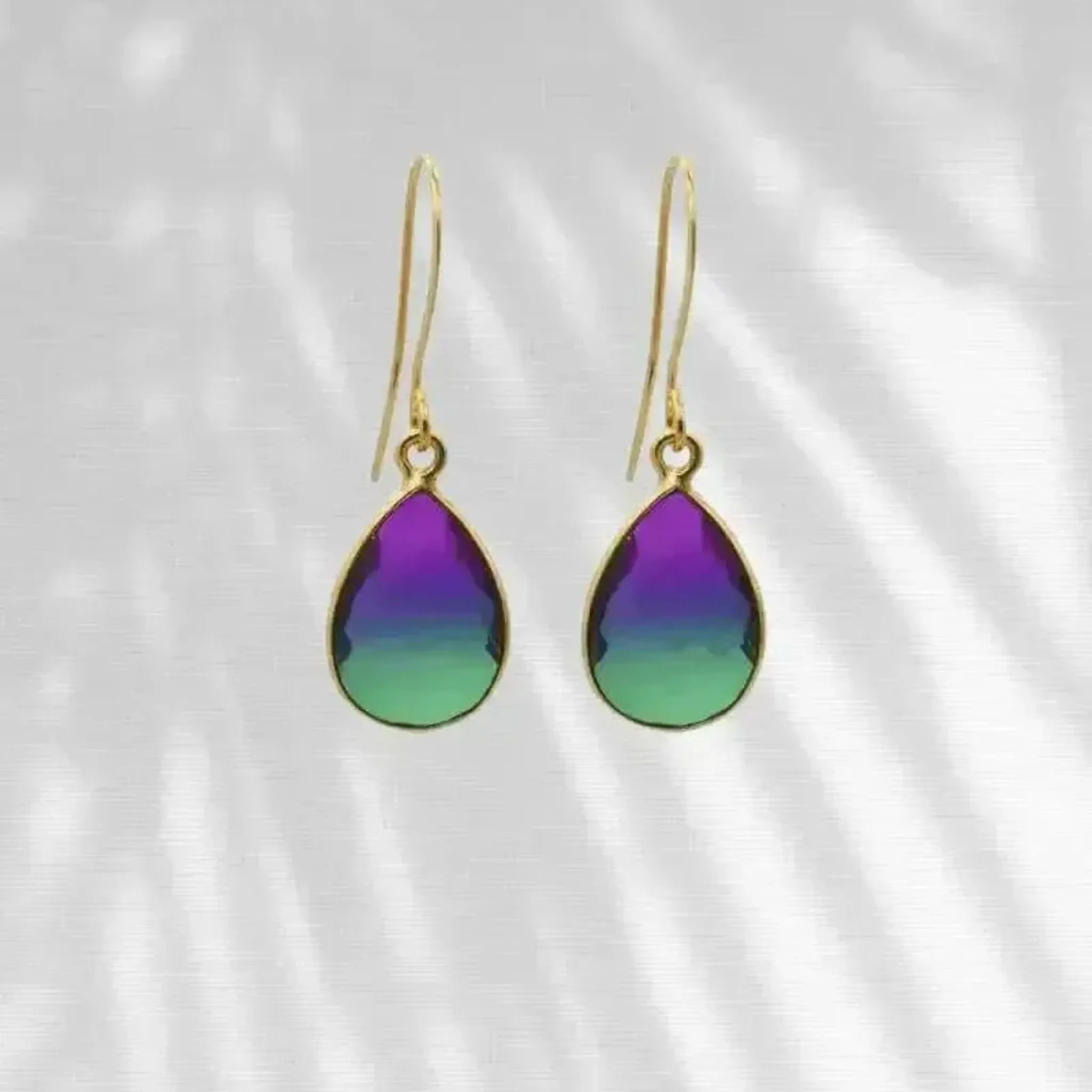 Peacock Aura Drop Earrings