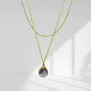 purple gold necklace