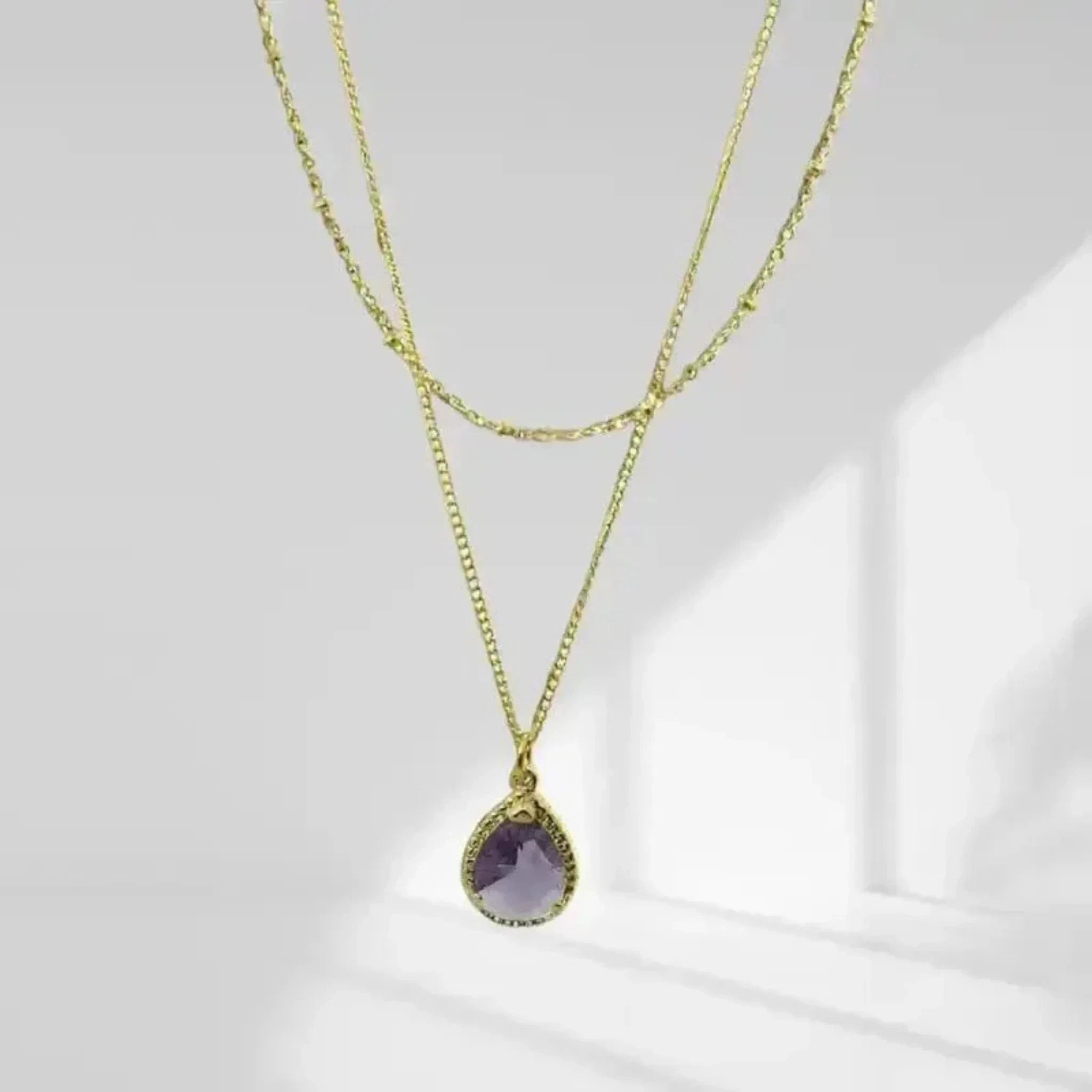 purple gold necklace