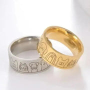 cute dogs rings in waterpoof tarnish free 