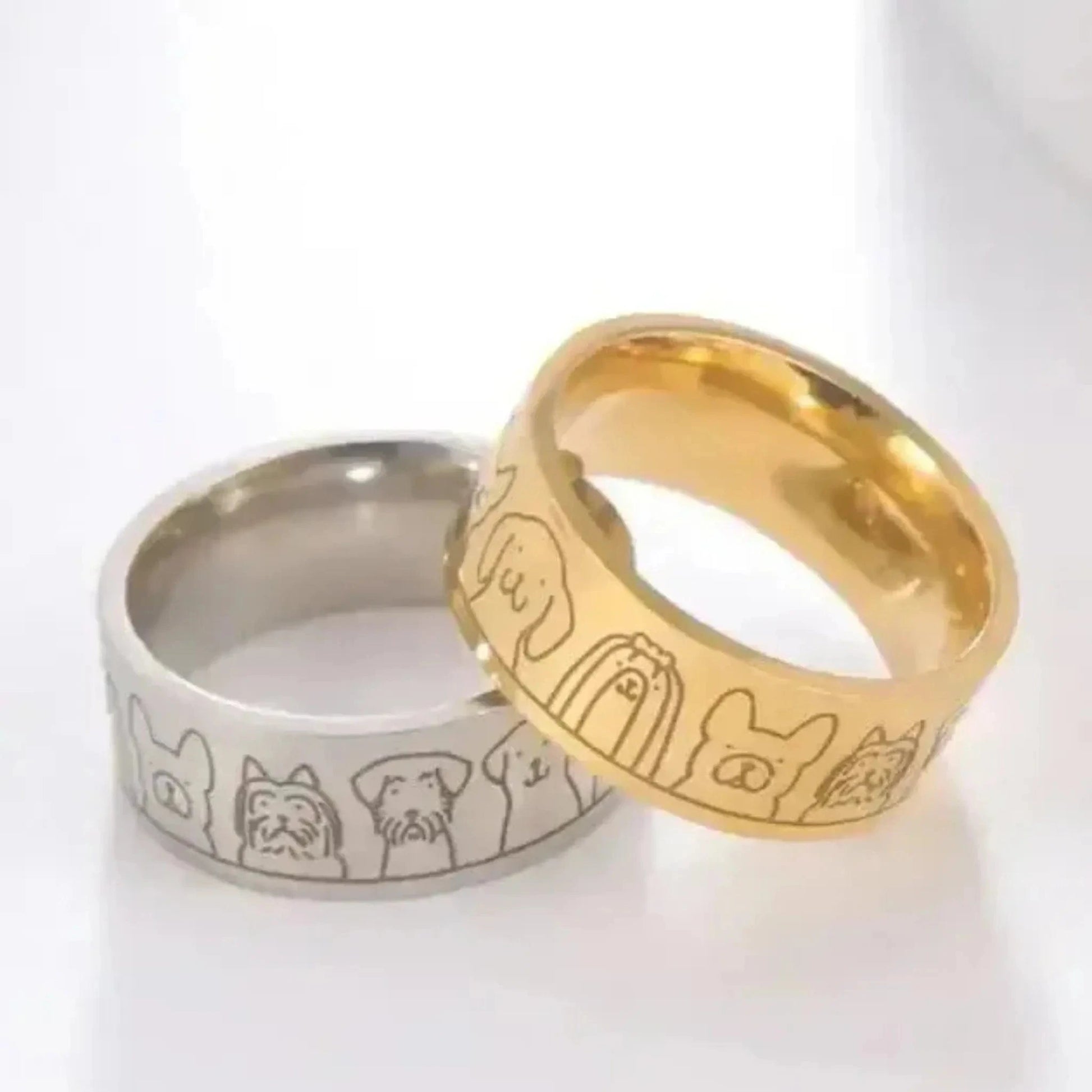 cute dogs rings in waterpoof tarnish free 