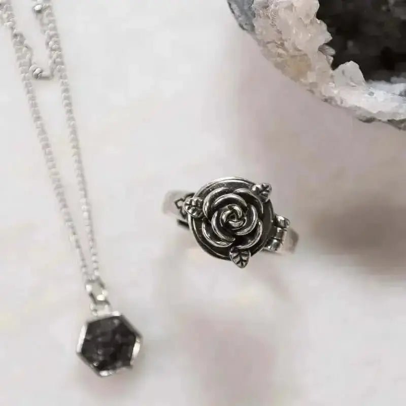 Rose Silver Locket Ring - Mystic Soul Jewelry