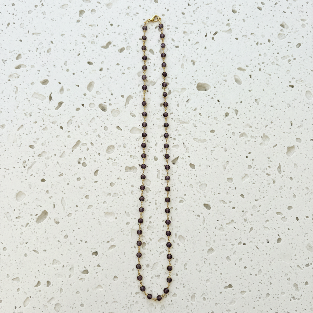 Faceted hydro quartz bead necklaces in five colours, 30 inch long layering strands