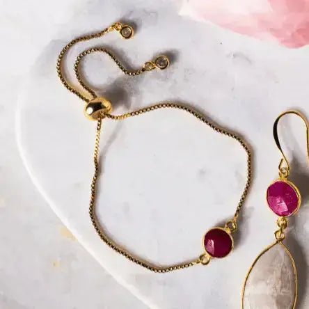 Ruby Adjustable Bracelet | July Birthstone Design - Mystic Soul Jewelry