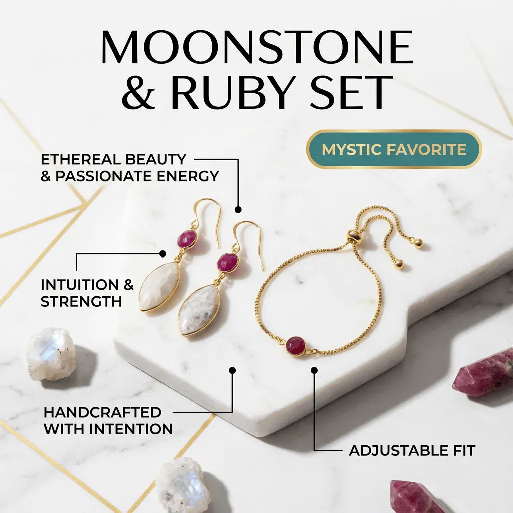 ruby moonstone earrings adjustable bracelet benefits