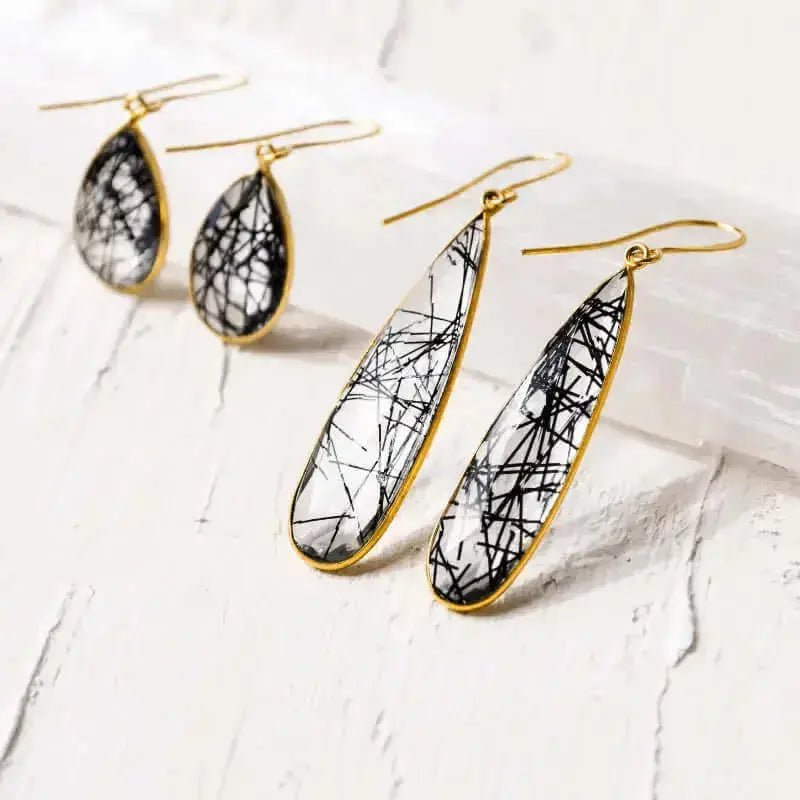 Rutilated Quartz Teardrop Earrings | Manifestation - Mystic Soul Jewelry