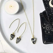 Rutilated Quartz Warrior Shield Earrings | Protection