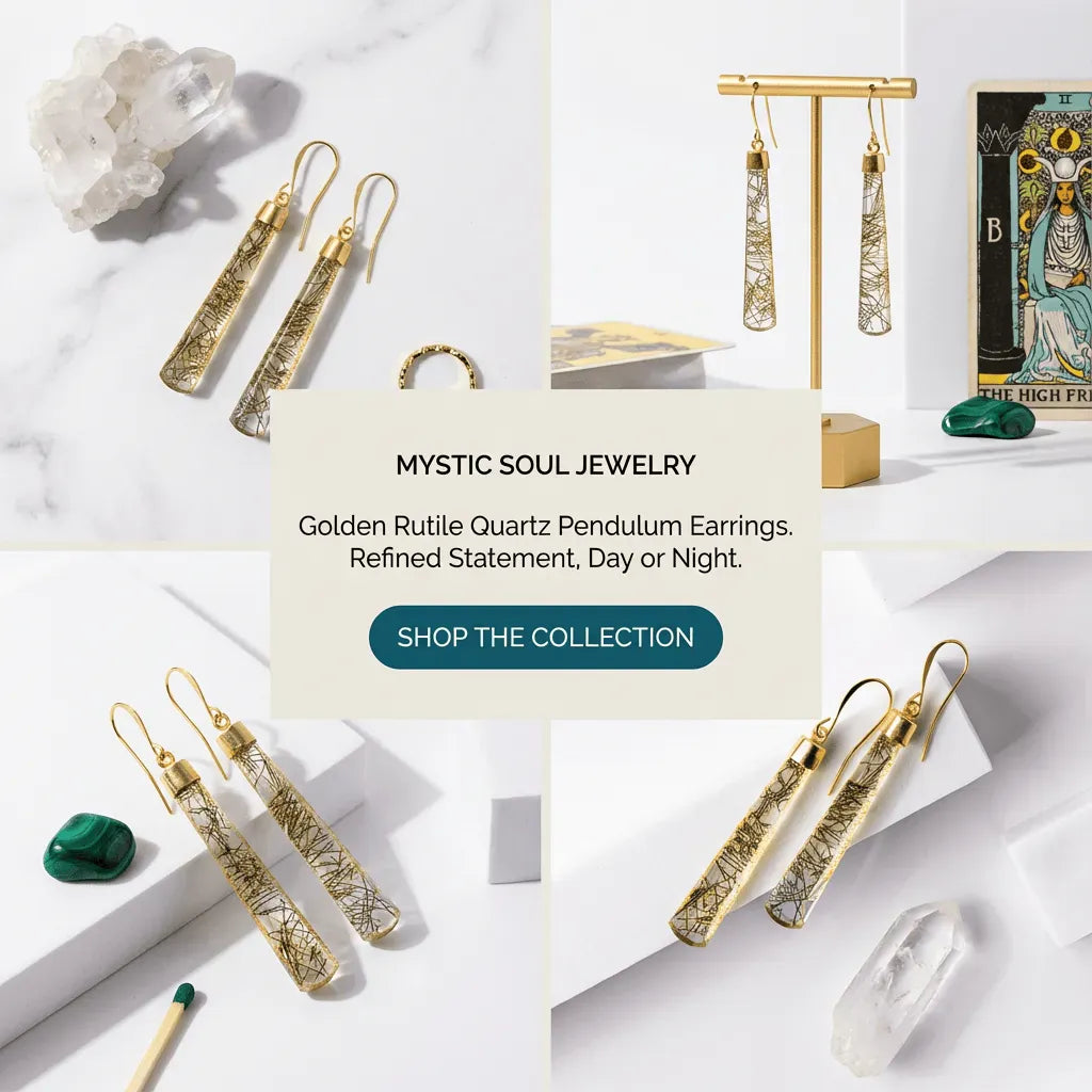 rutilated quartz earrings pendulum