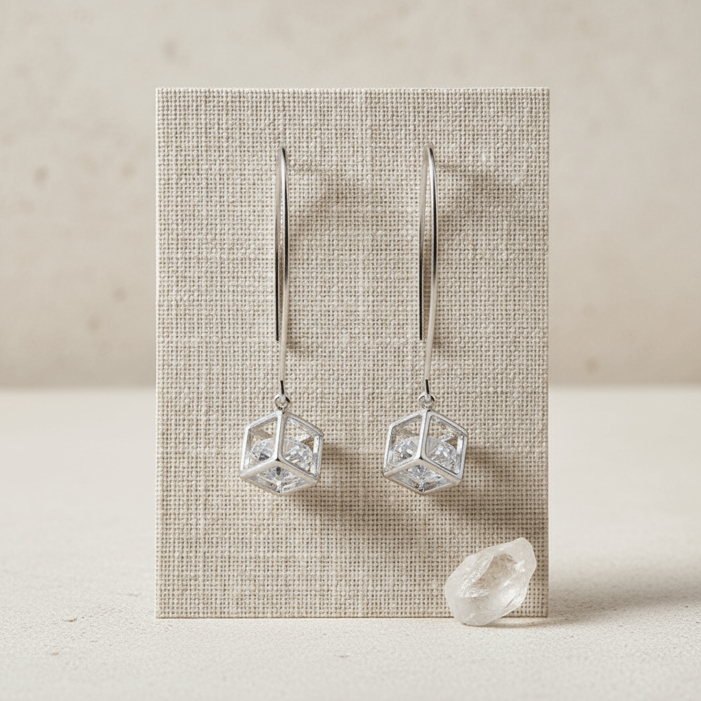 Cube Crystal Earrings | Sacred Geometry