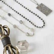 spiritual silver necklaces rutilated quartz and the world tart card