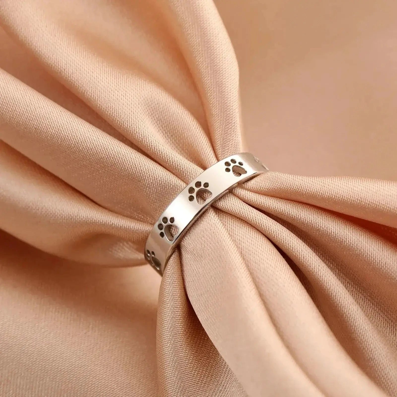 paw print ring silver