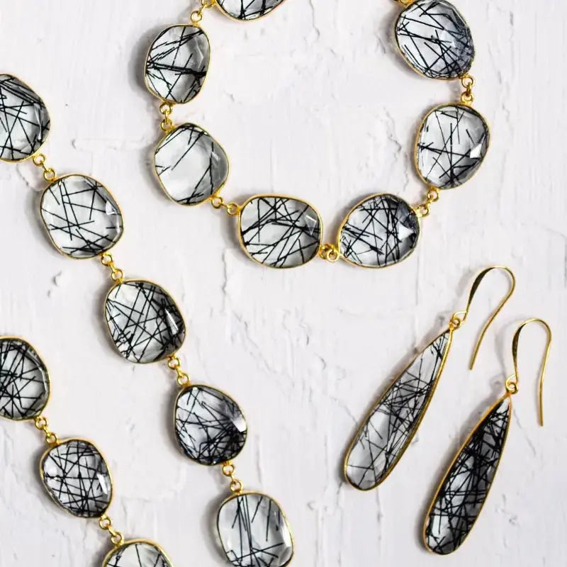 Rutilated Quartz Statement Earrings - Mystic Soul Jewelry