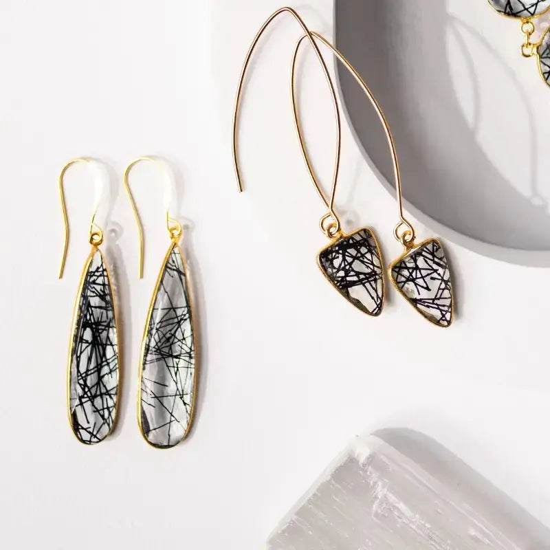 Rutilated Quartz Statement Earrings - Mystic Soul Jewelry