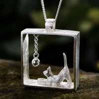 Sterling Silver Cat Crystal Pendant | Mystic Pets Rescue Collection - Mystic Soul Jewelry