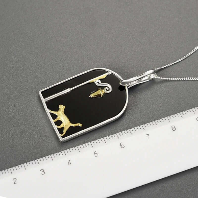 Sterling Silver Cat Crystal Pendant Resin Backing | Mystic Pets Rescue Collection - Mystic Soul Jewelry