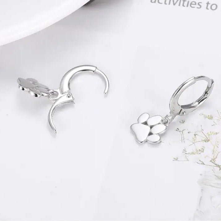 Sterling Silver Dancing Paw Earrings | Lever Back Drops | Mystic Soul - Mystic Soul Jewelry