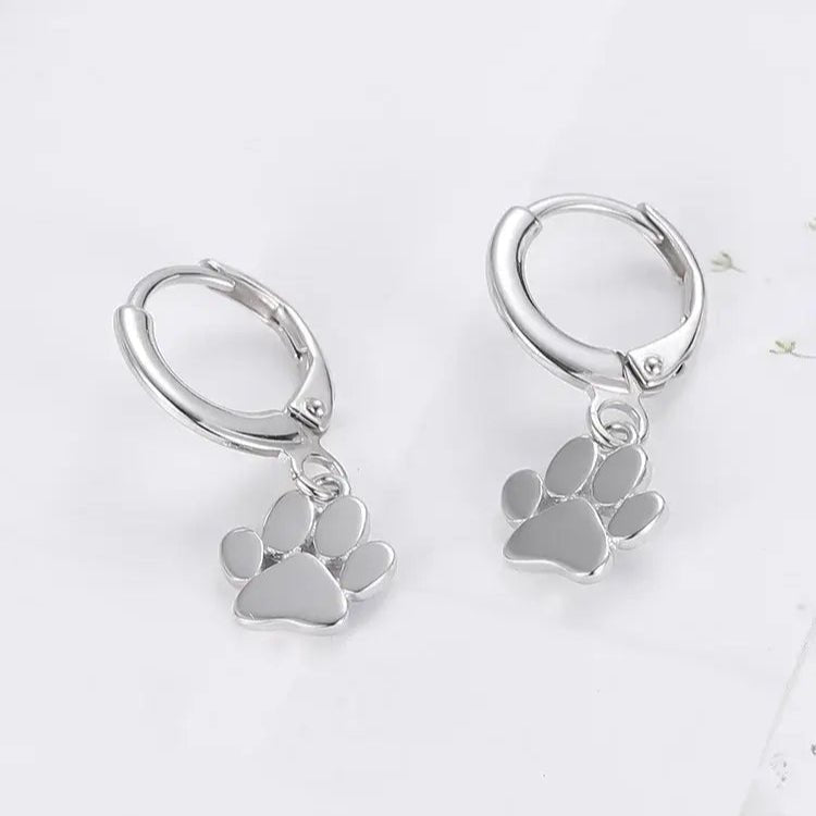 Sterling Silver Dancing Paw Earrings | Lever Back Drops | Mystic Soul - Mystic Soul Jewelry