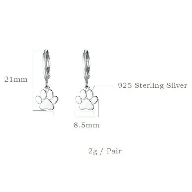 Sterling Silver Dancing Paw Earrings | Lever Back Drops | Mystic Soul - Mystic Soul Jewelry