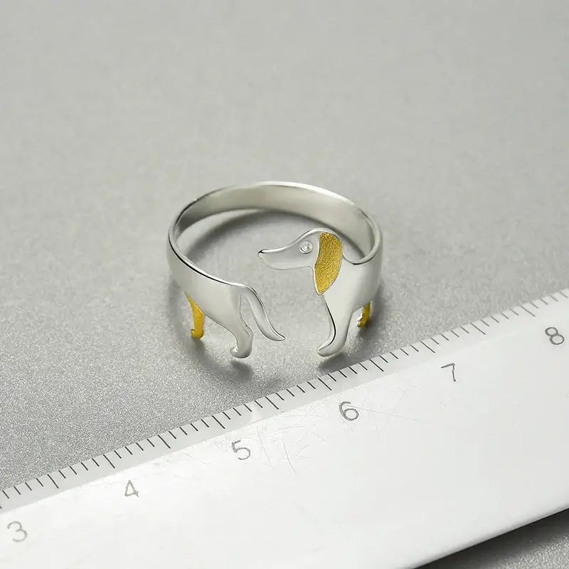 Sterling Silver Dog Ring | Adjustable Pet Jewelry | Rescue Support Collection - Mystic Soul Jewelry