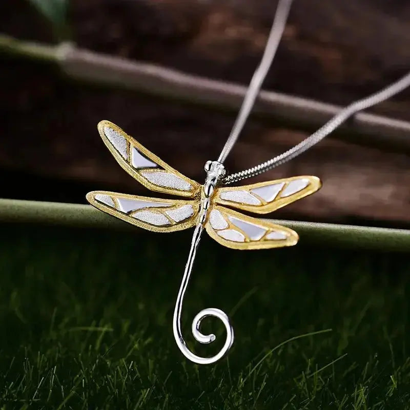 sterling silver dragonfly necklace