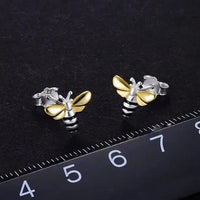 Studs: Honey Bee Earrings Sterling Silver | Bee - inspired Spiritual Jewelry for Nature Lovers - Mystic Soul Jewelry