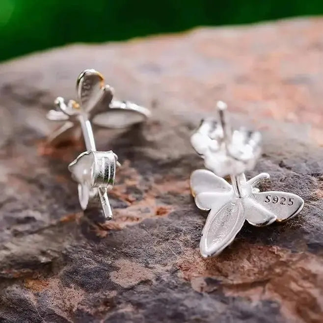 sterling silver bee earrings studs