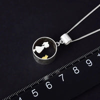 Sweet Dreams Sterling Silver Boy & Cat Necklace - 925 Silver Children's Pendant | Mystic Soul Jewelry - Mystic Soul Jewelry