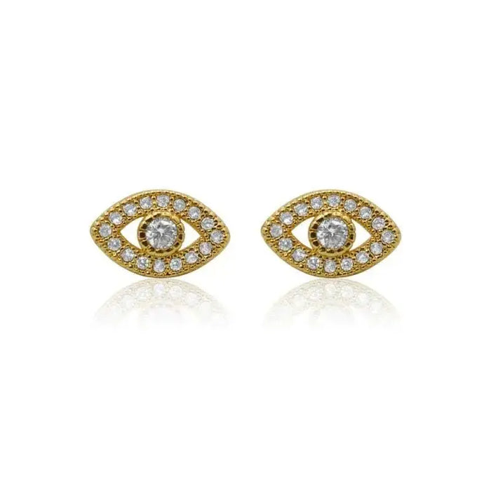 Third Eye Crystal Studs - Gold earrings
