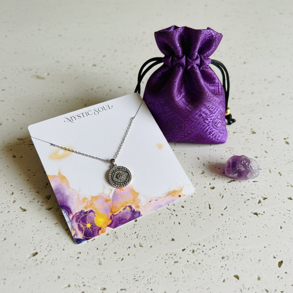 Third Eye Pavé Necklace | Gold or Silver | Final Stock