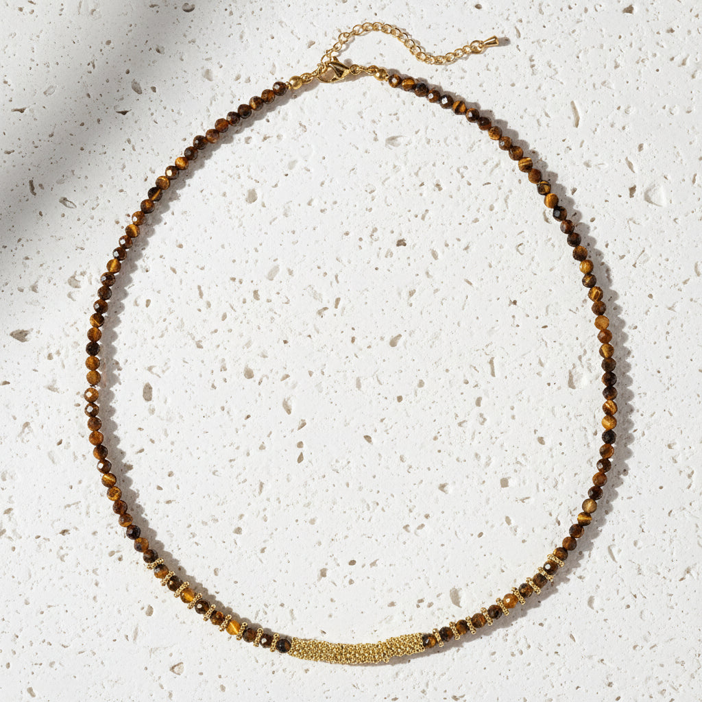 Handmade semi-precious stone beaded choker necklaces in chakra colours  