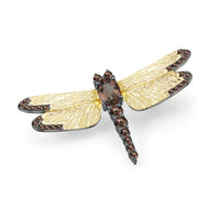 Triple Gemstone Dragonfly Brooch - 925 Sterling Silver with Blue Topaz, Smoky Quartz or Peridot | Spirit Animal Collection | Transformation Talisman - Mystic Soul Jewelry