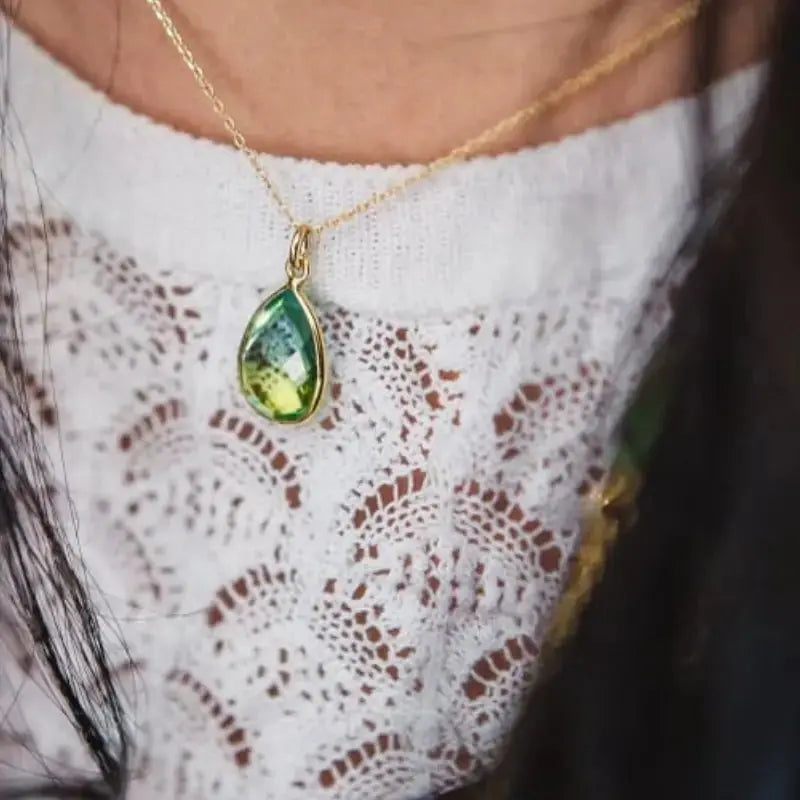 Tropical Aura Drop Gold Necklace - Mystic Soul Jewelry