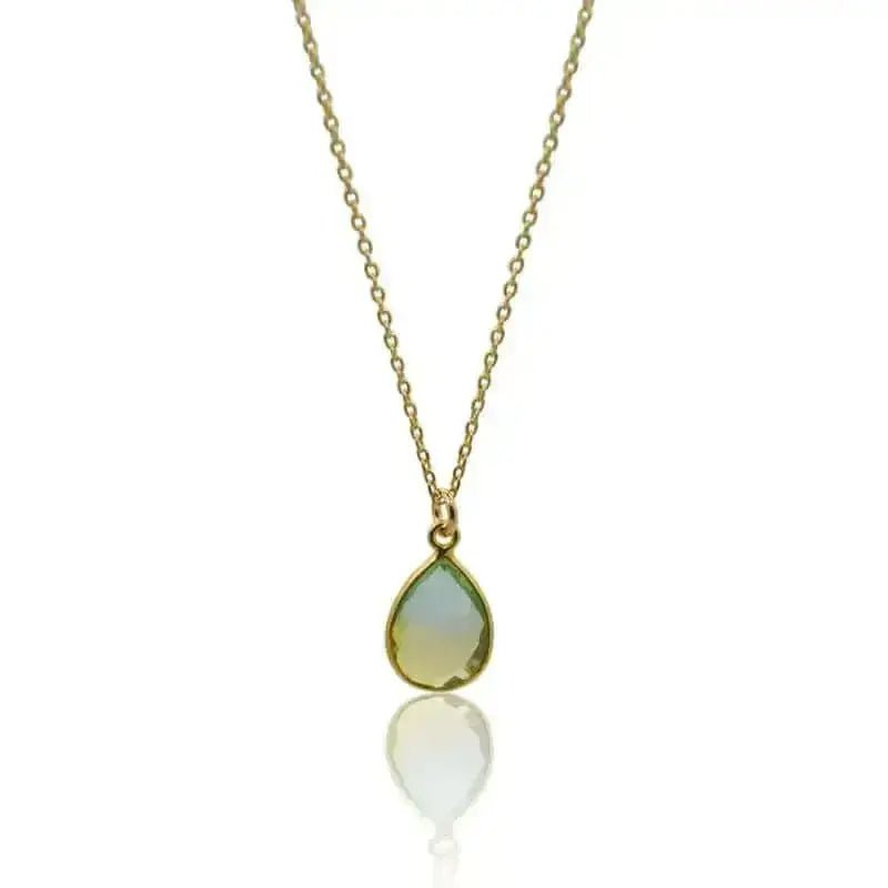 Tropical Aura Drop Gold Necklace - Mystic Soul Jewelry