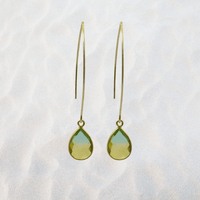 Tropical Aura Drop Long Gold Earrings - Mystic Soul Jewelry