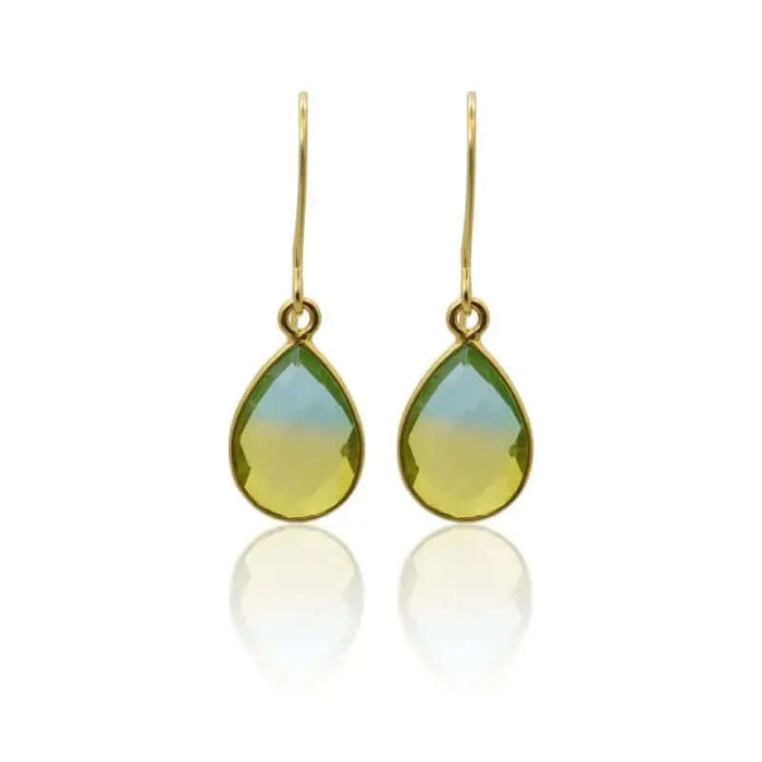 Tropical Aura Drop Short Gold Earrings - Mystic Soul Jewelry