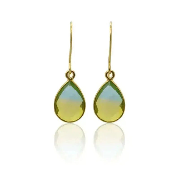 Tropical Aura Drop Short Gold Earrings - Mystic Soul Jewelry