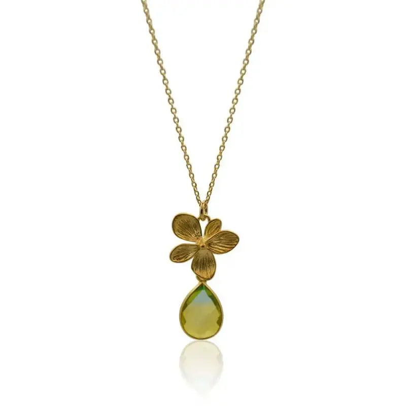 Tropical Aura Single Bloom Plumeria Gold Necklace necklace