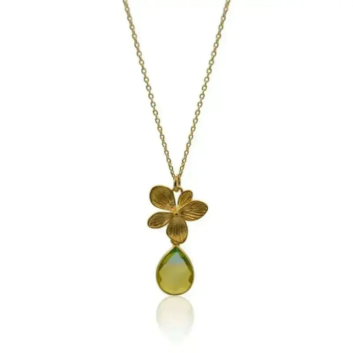 Tropical Aura Single Bloom Plumeria Gold Necklace - Mystic Soul Jewelry