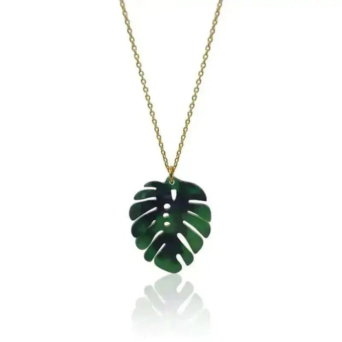 Tropical Leaf Resin Necklace - Mystic Soul Jewelry