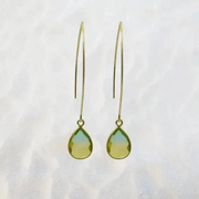 Tropical Aura Drop Long Gold Earrings