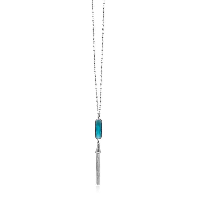 Vivid Capri Blue Tassel Necklace | Ocean Jewelry - Mystic Soul Jewelry